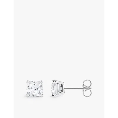 Thomas Sabo Womens  Square 925 Sterling-silver And Zirconia Stud Earrings In 925 Silver & Glass