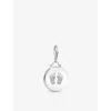 Thomas Sabo Womens 925 Sterling Silver Baby Footprint Disc Sterling-silver And Cubic Zirconia Pendan In 925 Sterling Silver