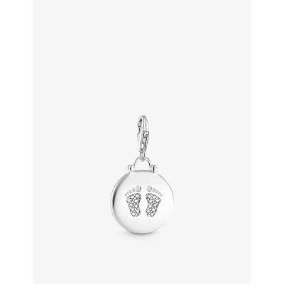 Thomas Sabo Womens 925 Sterling Silver Baby Footprint Disc Sterling-silver And Cubic Zirconia Pendan