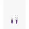 Thomas Sabo Womens 925 Sterling Silver Chain-drop Sterling-silver And Imitation Amethyst Earrings In 925 Sterling Silver