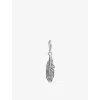 Thomas Sabo Womens 925 Sterling Silver Feather Sterling-silver Pendant Charm In 925 Sterling Silver
