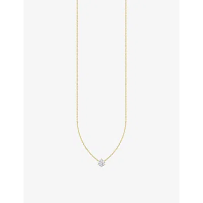 Thomas Sabo Womens  18ct Yellow Gold-plated Sterling Silver And Zirconia Pendant Necklace In Gold-plated & Cz