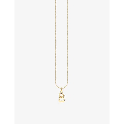 Thomas Sabo Womens  Intertwined Hearts 18ct Yellow Gold-plated Sterling Silver And Zirconia Pendant N In Gold-plated & Cz