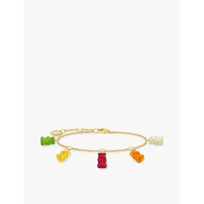 Thomas Sabo Womens  X Haribo Goldbear 18ct Gold-plated Sterling-silver And Glass Charm Bracelet In Gold-plated & Glass