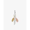 Thomas Sabo Womens Gold-plated Silver Charm Club Feathers 18ct Yellow Sterling Rose And Sterling-sil In Gold-plated Silver