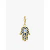 Thomas Sabo Womens Gold-plated Silver Hand Of Fatima 18ct Yellow 925 Sterling-silver And Enamel Char In Gold-plated Silver