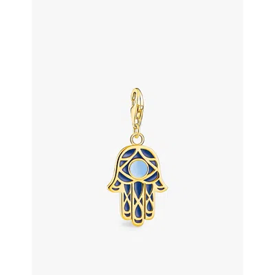 Thomas Sabo Womens Gold-plated Silver Hand Of Fatima 18ct Yellow 925 Sterling-silver And Enamel Char