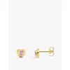 Thomas Sabo Womens Gold-plated Silver Heart 18ct Yellow Sterling-silver And Zirconia Stud Earrings In Gold-plated Silver