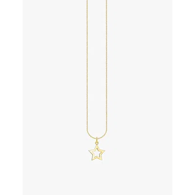 Thomas Sabo Womens Gold-plated Silver Star 18ct Yellow Sterling Pendant Necklace