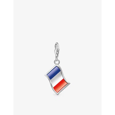 Thomas Sabo Womens  French Flag Sterling-silver Pendant Charm In Silver & Enamel