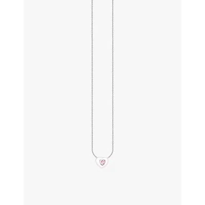 Thomas Sabo Womens Silver & Enamel Heart Sterling-silver, Zirconia And Enamel Pendant Necklace