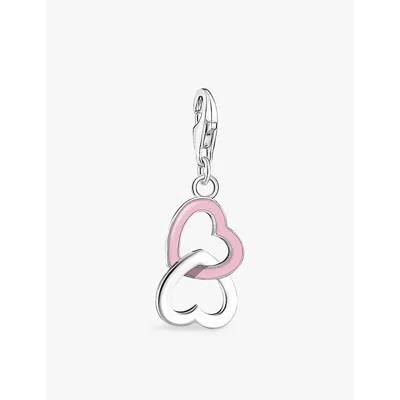 Thomas Sabo Womens Silver & Enamel Intertwined Hearts 925 Sterling-silver, Enamel And Resin Pendant Charm