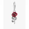 Thomas Sabo Womens  Red Rose 925 Sterling-silver And Resin Pendant Charm In Silver & Enamel