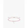 Thomas Sabo Womens  Heart 925 Sterling-silver And Rose-quartz Adjustable Pendant Bracelet In Silver & Rose Quartz