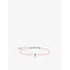 Thomas Sabo Womens  Heart 925 Sterling-silver And Rose-quartz Beaded Bracelet In Silver & Rose Quartz
