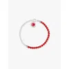 Thomas Sabo Womens Simulated Coral Charm Club 925 Sterling-silver And Enamel Link Bracelet In Simulated Coral