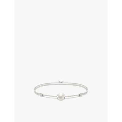 Thomas Sabo Womens  Karma Secrets Sterling-silver And Freshwater Pearl Cord Bracelet In Textile & Pearl