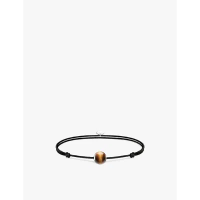 Thomas Sabo Womens  Karma Secret 925 Sterling-silver And Tigers-eye Beaded Bracelet In Textile&tiger S Eye