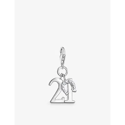 Thomas Sabo Womens 925 Sterling Silver Charm Club Lucky Number 21 Sterling-silver Charm