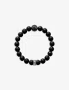 Thomas Sabo Beaded Sterling-silver And Obsidian Bracelet In Black