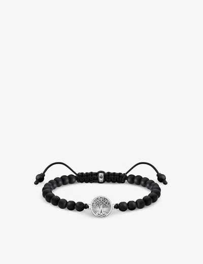 Thomas Sabo Tree Of Love Sterling-silver And Obsidian Bracelet In Black