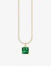 Thomas Sabo Charm Club 18ct Yellow Gold-plated Sterling Silver And Glass-ceramic Necklace In Green