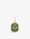 Thomas Sabo Womens Green Rebel At Heart Compass Star 18ct Yellow Gold-plated Sterling Silver, Zirconia And Malac In Green