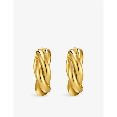 Thomas Sabo Womens Intertwined 18ct Yellow Gold-plated 925 Sterling Silver Hoop Earrings