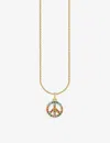 Thomas Sabo Colourful Stones Peace 18ct Yellow Gold-plated Sterling Silver And Zirconia Necklace In Multicoloured