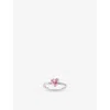 Thomas Sabo Womens Heart-shaped 925 Sterling Silver And Cubic Zirconia Ring Pink In Pink