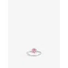 Thomas Sabo Womens Solitaire 925 Sterling Silver And Brilliant-cut Cubic Zirconia Ring Pink In Pink