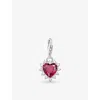 Thomas Sabo Womens Red True Romance Heart Sterling-silver, Lab-grown Ruby And Cubic Zirconia Charm In Red