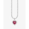 Thomas Sabo Womens Red True Romance Heart Sterling-silver, Lab-grown Ruby And Cubic Zirconia Necklace In Red