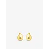 Thomas Sabo Womens Small Organic Drop-shape 18ct Yellow-gold Plated 925 Sterling Silver Stud Earrings In Gold