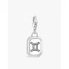 Thomas Sabo Womens  Gemini Sterling-silver And Cubic Zirconia Charm In 925 Silver & Cz