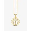 Thomas Sabo Tree Of Love 18ct Yellow Gold-plated Sterling-silver And White Zirconia Pendant Necklace In White