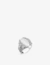 Thomas Sabo Womens White Embellished Sterling Silver, Zirconia And Milky Quartz Cocktail Ring In White