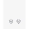 Thomas Sabo Womens Heart Halo 925 Sterling-silver And Cubic Zirconia Stud Earrings White In White