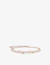 Thomas Sabo Heart-pendant 18ct Rose Gold-plated Sterling-silver And Zirconia Bracelet In White