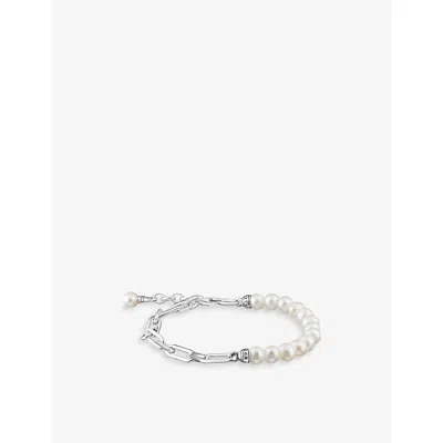 Thomas Sabo Womens White Link Sterling-silver, Pearl And Zirconia Bracelet