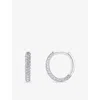 Thomas Sabo Womens White Pavé 925 Sterling Silver And Cubic Zirconia Hoop Earrings In White