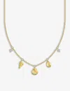 Thomas Sabo Sea Life 18ct Yellow Gold-plated Sterling-silver And Cubic Zirconia Chain Necklace In White