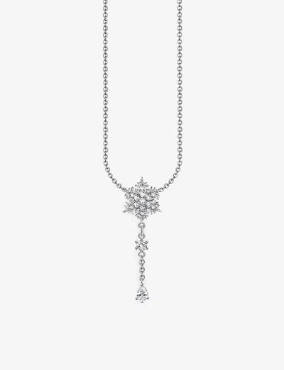 Thomas Sabo Womens White Snowflake Sterling Silver And Zirconia Necklace