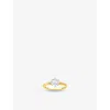 Thomas Sabo Womens Solitaire 18ct Yellow Gold-plated 925 Sterling Silver And Brilliant-cut Cubic Zirconia Ring W In White