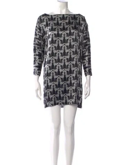 Pre-owned Thomas Wylde Animal Print Mini Dress In Black
