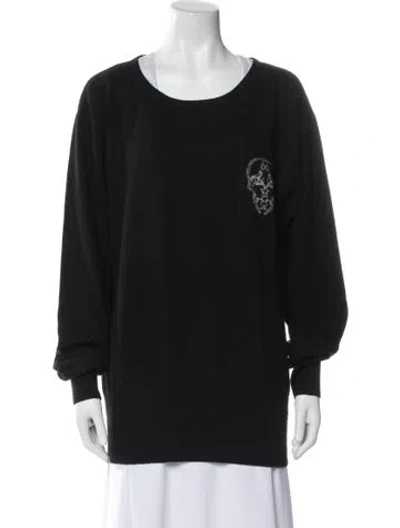 Pre-owned Thomas Wylde Cashmere Graphic Print Sweater In Black