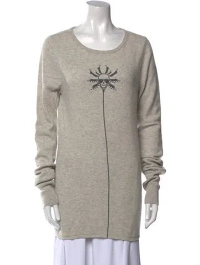 Pre-owned Thomas Wylde Cashmere Graphic Print Sweater In Neutral