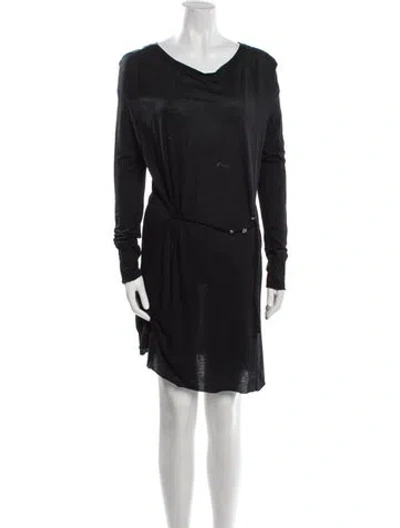 Pre-owned Thomas Wylde Cowl Neck Mini Dress In Black