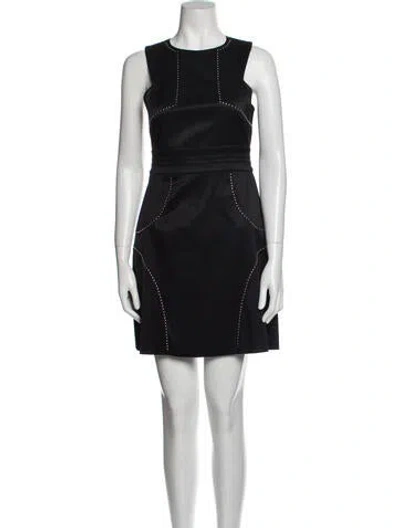 Pre-owned Thomas Wylde Crew Neck Mini Dress In Black