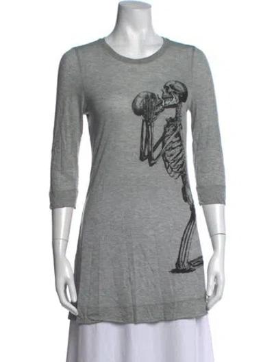 Pre-owned Thomas Wylde Graphic Print Crew Neck T-shirt In Grey